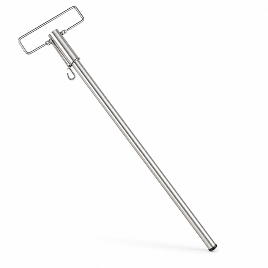 Aluminium fan mop handle with spring clip