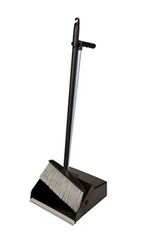 PLASTIC DUSTPAN & BROOM - LONG HANDLES